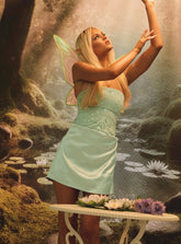 Lyrena Strapless Beaded Mini Dress Green