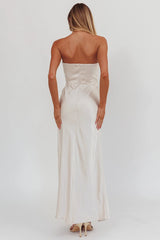 City Of Stars Strapless Maxi Dress Champagne