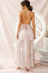 Tiara Sequin Maxi Dress Pink Champagne