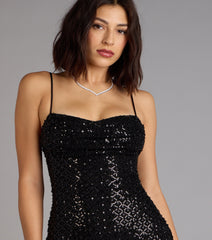 High Glamour Sequin Bead Mini Dress