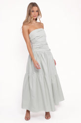 Blanche Strapless Maxi Dress - Mint