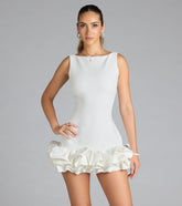 Ellerie Low Back Ruffle Bubble Short Dress