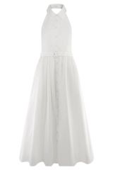 Cindy Collared Midi Dress - White
