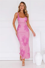 Amber Splendour Mesh Maxi Dress Purple