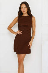 Deserve Myself Mini Dress Brown