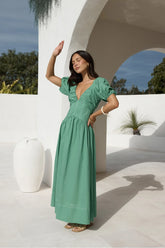Careful Thinking Maxi Dress Green