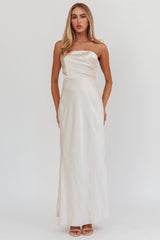 City Of Stars Strapless Maxi Dress Champagne