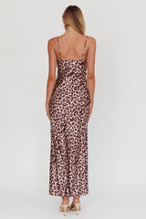 Well Versed Pleated Bust Maxi Dress Leopard