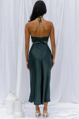 Social Butterfly Cut-Out Waist Midi Dress Jade