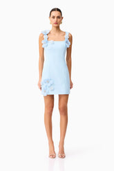 Chantelle Floral Mini Dress in Blue