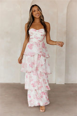 Sunlit Serendipity Strapless Maxi Dress Floral