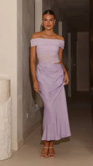 Daena Off Shoulder Maxi Dress - Lilac