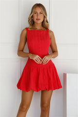 Burst Of Joy Bubble Mini Dress Red