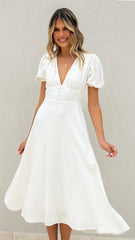 Melea Midi Dress - White