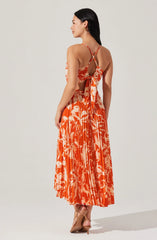 Blythe Floral Plisse Midi Dress