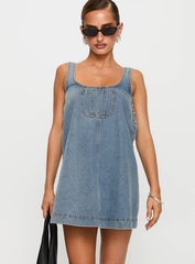 State Of Mind Mini Dress Blue Denim