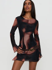 Nyxia Long Sleeve Mini Dress Multi