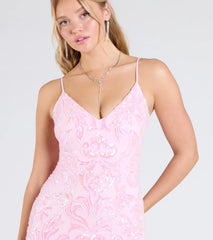 Tarna Lace-Up Bead Sequin Mermaid Formal Dress