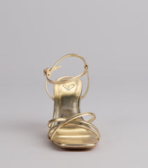 Shine Hour Metallic Strappy Stiletto Heels