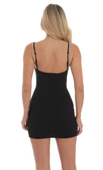 Pearl Outline Bodycon Dress in Black