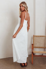Yelizaveta Side Pocket Maxi Dress White