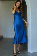 Infinity Pintuck Bust Maxi Dress Navy