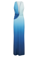 Stella Draped Slinky Maxi Dress - Ombre Blue