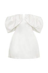 Portia Off Shoulder Satin Corset Dress - White