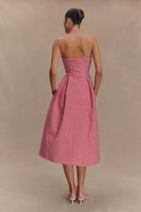 Juana Halter Midi Dress - Red Gingham