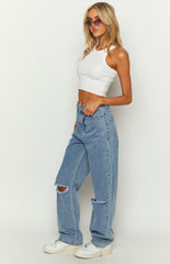 Robin Mid Blue Wide Leg Denim Jeans