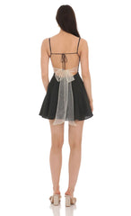 Open Back A-line Dress in Black