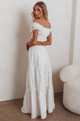 Canyon Cove Crochet Trim Maxi Skirt Floral Pink