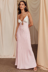 Bayleigh Low Bow Tie Back Dress Pink