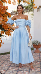 Caelius Midi Dress - Light Blue