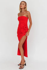 No Competition Oversized Flower Maxi Dress Red