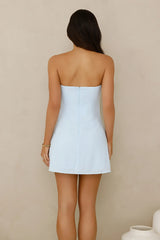 Coconut Love Strapless Mini Dress Blue