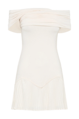 Melina Slinky Off Shoulder Mini Dress - Ivory