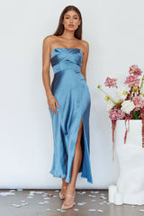 Yvette Wrap Neckline Midi Dress Desert Midnight Blue