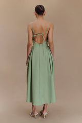 Rebecca Cotton Midi Dress - Basil