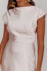 Lucinda Twist Back Midi Dress Blush