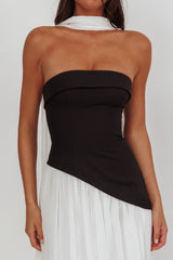 Mariabella Contrast Bodice Maxi Dress Black/White