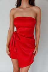 Eyes For You Waist Tie Mini Dress Red