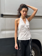 Drawcord Halter - Lake Stripe