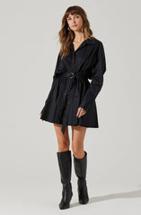 Winica Belted Mini Shirtdress