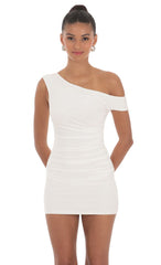 Off Shoulder Bodycon Dress in White