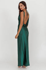 Cassiopeia Open Back Maxi Dress Forest Green