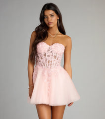 Carla Corset Tulle A-Line Mini Dress