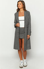 Twilight Grey Plaid Coat