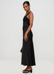 Radioactive Bias Cut Maxi Dress Black
