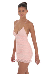 Ruched Bodycon Dress in Pink